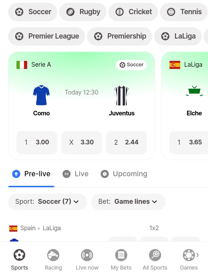 10bet sports betting page